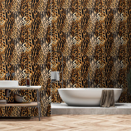 Papel Pintado Diseño de impresión asimétrica con foco de animale