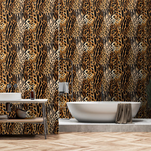 Papel Pintado Diseño de impresión asimétrica con foco de animale