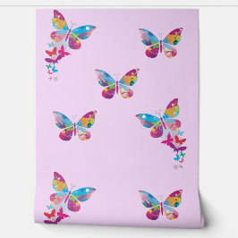 Papel Pintado Diseño de mariposas coloridas