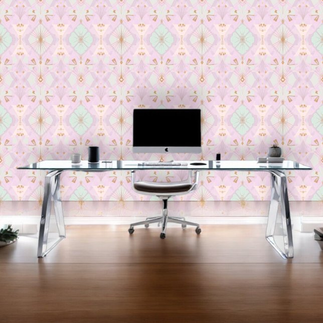 Papel Pintado Diseño de mosaico rosa y verde (Subido por el creador)