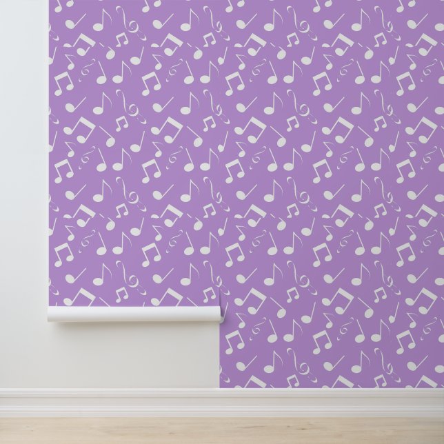 Papel Pintado Diseño de notas musicales blancas (Solicitud)