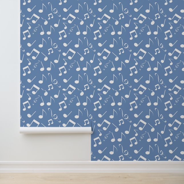 Papel Pintado Diseño de notas musicales blancas (Solicitud)
