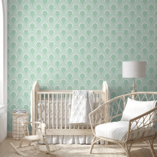 Papel Pintado Diseño de olas verde claro