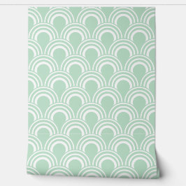 Papel Pintado Diseño de olas verde claro