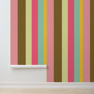 Papel Pintado Diseño de paleta de colores de rayas de verano