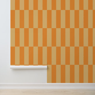 Papel Pintado Diseño de patrón a rayas de mandarina y trigo
