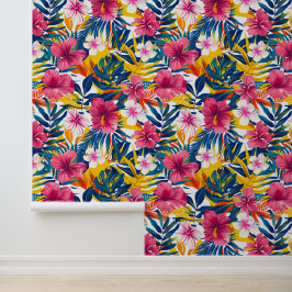 Papel Pintado Diseño de patrón de paraíso floral tropical vibran
