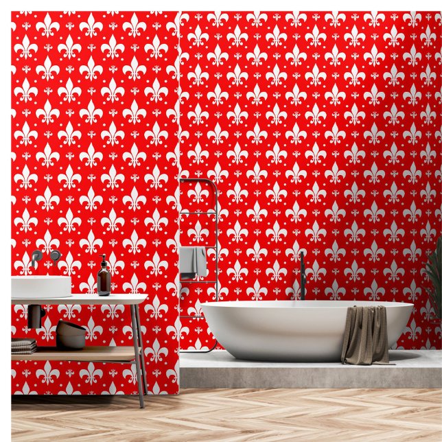Papel Pintado Diseño de patrones de flor rojo de lis (Subido por el creador)