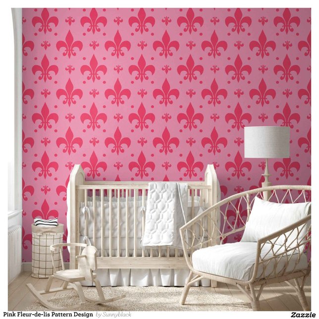 Papel Pintado Diseño de patrones de flor rosado de lis (Subido por el creador)