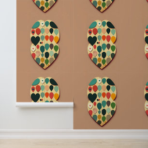 Papel Pintado Diseño de patrones de globo y corazón colorido