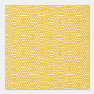 Papel Pintado Diseño de patrones de hexágono geométrico amarillo