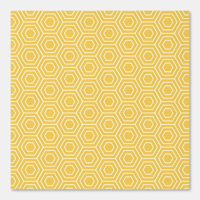 Papel Pintado Diseño de patrones de hexágono geométrico amarillo (Anverso)