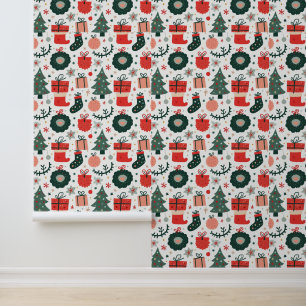 Papel Pintado Diseño de patrones de Navidades festivos