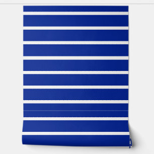 Papel Pintado Diseño de Rayas Azules y Blancas