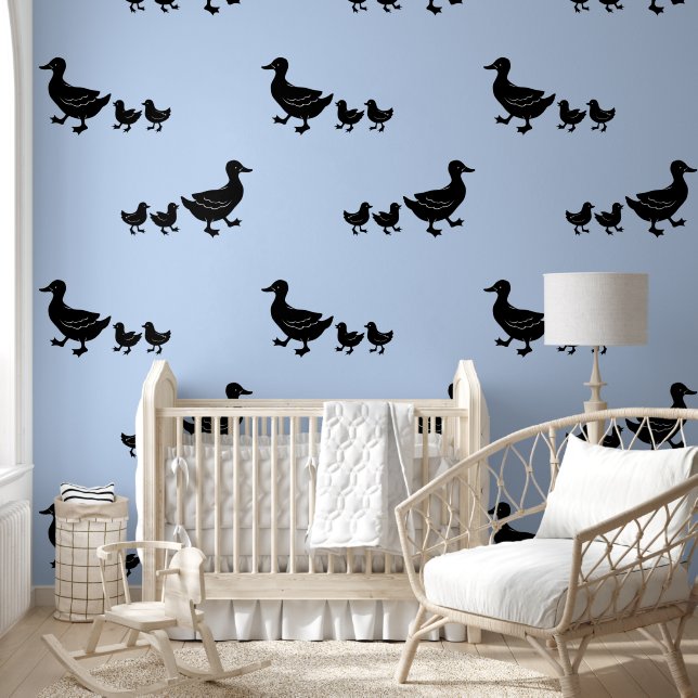 Papel Pintado Diseño de silueta de patos (Niños)