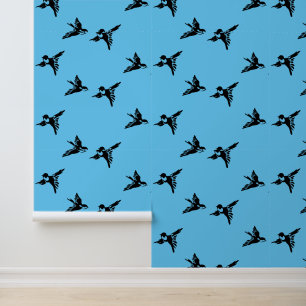 Papel Pintado Diseño de siluetas de aves voladoras