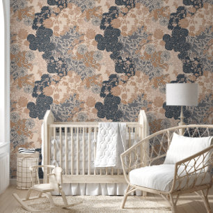 Papel Pintado Diseño de vintage de patrón floral de origen victo