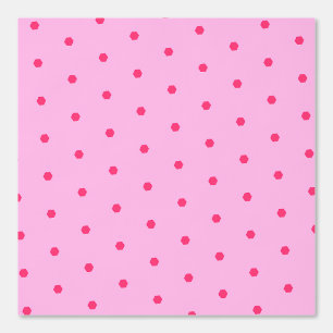 Papel Pintado Diseño del hexágono de puntos de polka rosa
