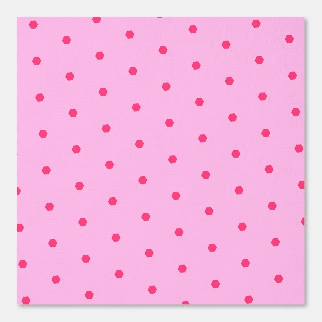 Papel Pintado Diseño del hexágono de puntos de polka rosa (Anverso)