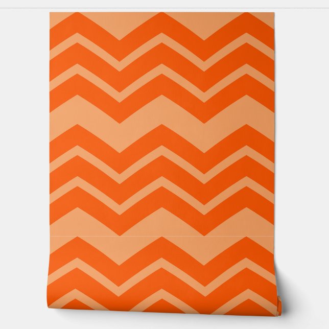 Papel Pintado Diseño del patrón de naranja Zigzag Chevron (Desenrollar)