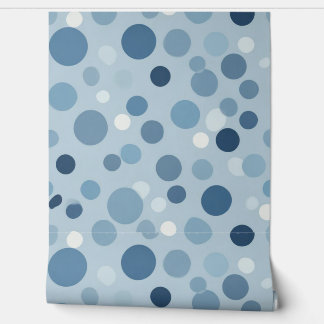 Papel Pintado Diseño del patrón de punto de polka azul