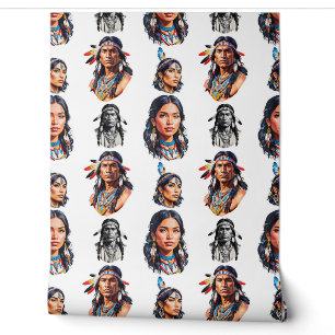 Papel Pintado Diseño del patrón de tribu indígena nativo america
