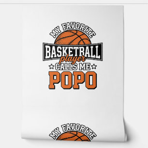 Papel Pintado Diseño Deportivo Vintage Divertido Baloncesto Popo