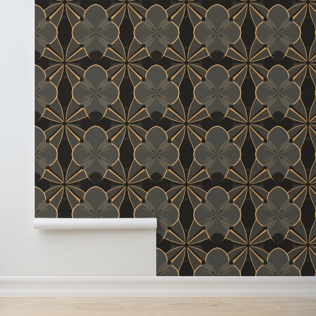 Papel Pintado Diseño elegante de patrones de flor geométrica (Solicitud)