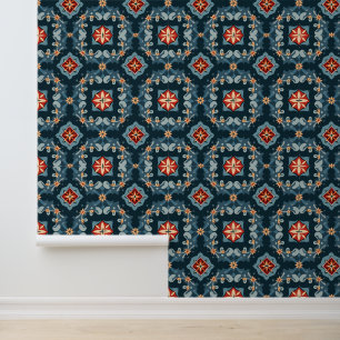 Papel Pintado Diseño elegante de patrones geométricos florales