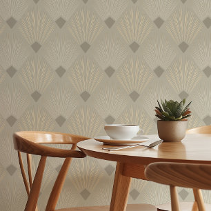 Papel Pintado Diseño geométrico estiloso Art Deco Beige & Cream