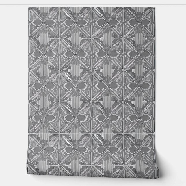 Papel Pintado Diseño geométrico gris (Desenrollar)