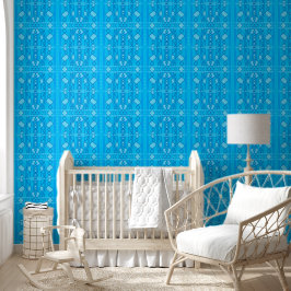 Papel Pintado Diseño geométrico vertical azul