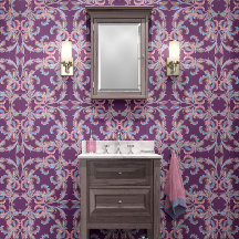Diseño Ornamental Barroco Morado Ciruela