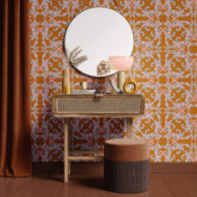 Diseño Ornamental Barroco Naranja Quemada