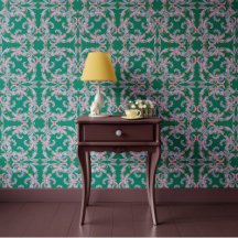 Diseño Ornamental Barroco Verde Esmeralda