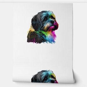 Papel Pintado Diseño Pop Art de Perro Havanés Amantes de Havanés