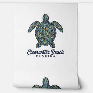 Papel Pintado Diseño vectorial de tortuga marina de Clearwater B