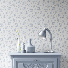 Papel Pintado Ditsy Floral Pattern Coastal Cottage Blue White