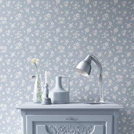 Papel Pintado Ditsy Floral Pattern Coastal Cottagecore Pale Blue