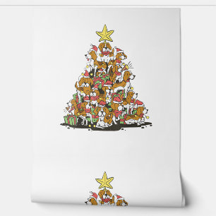Papel Pintado Divertido beagle árbol de Navidad para los amantes