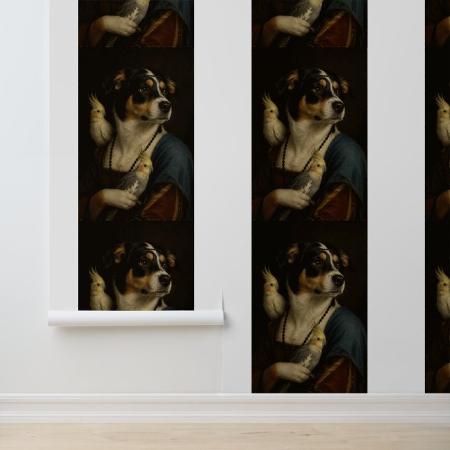 Papel pintado divertido de perro Renacimiento con  (Solicitud)