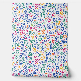 Papel Pintado Divertido doodle de formas vibratorias coloridas