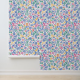 Papel Pintado Divertido doodle de formas vibratorias coloridas