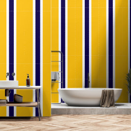 Papel Pintado Divertido Nautical Amarillo Brillo de la Marina Az