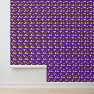 Papel Pintado Divertido patrón de plátano amarillo retro editabl