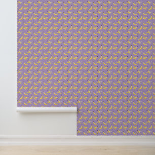 Papel Pintado Divertido patrón de plátano amarillo retro editabl