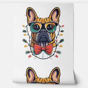Papel Pintado Divertidos Navidades de árboles de perros Bulldog 
