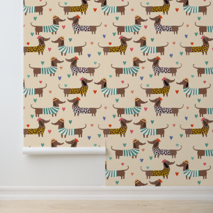 Papel Pintado Divertidos perros de Dachshund