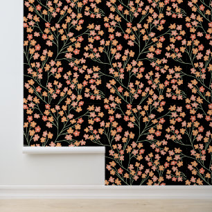 Papel Pintado Diviértete con un Simple Patrón de Flor de Naranja