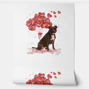 Papel Pintado Diviértete Pitbull Corazón Día de San Valentín Pap
